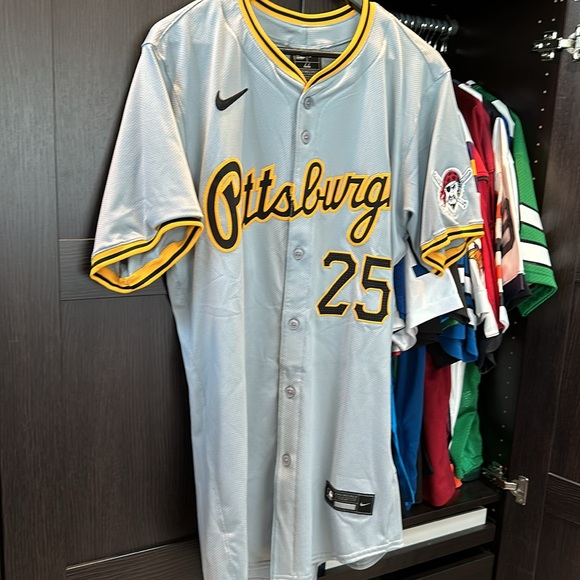 Adam LaRoche Pittsburgh Pirates Nike Road Elite Player Jersey - Gray - Picture 3 of 8